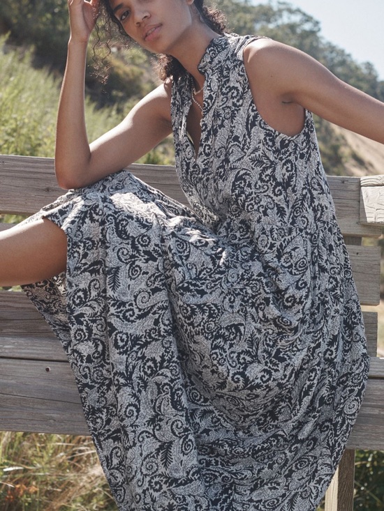 Anthropologie Dresses & Skirts - Anthropologie x Maeve Marya black white cotton maxi dress sz XL EUC